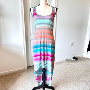 VINTAGE HAVANA Sleeveless Racer Back Striped Cover Up Dress—SZ. Medium